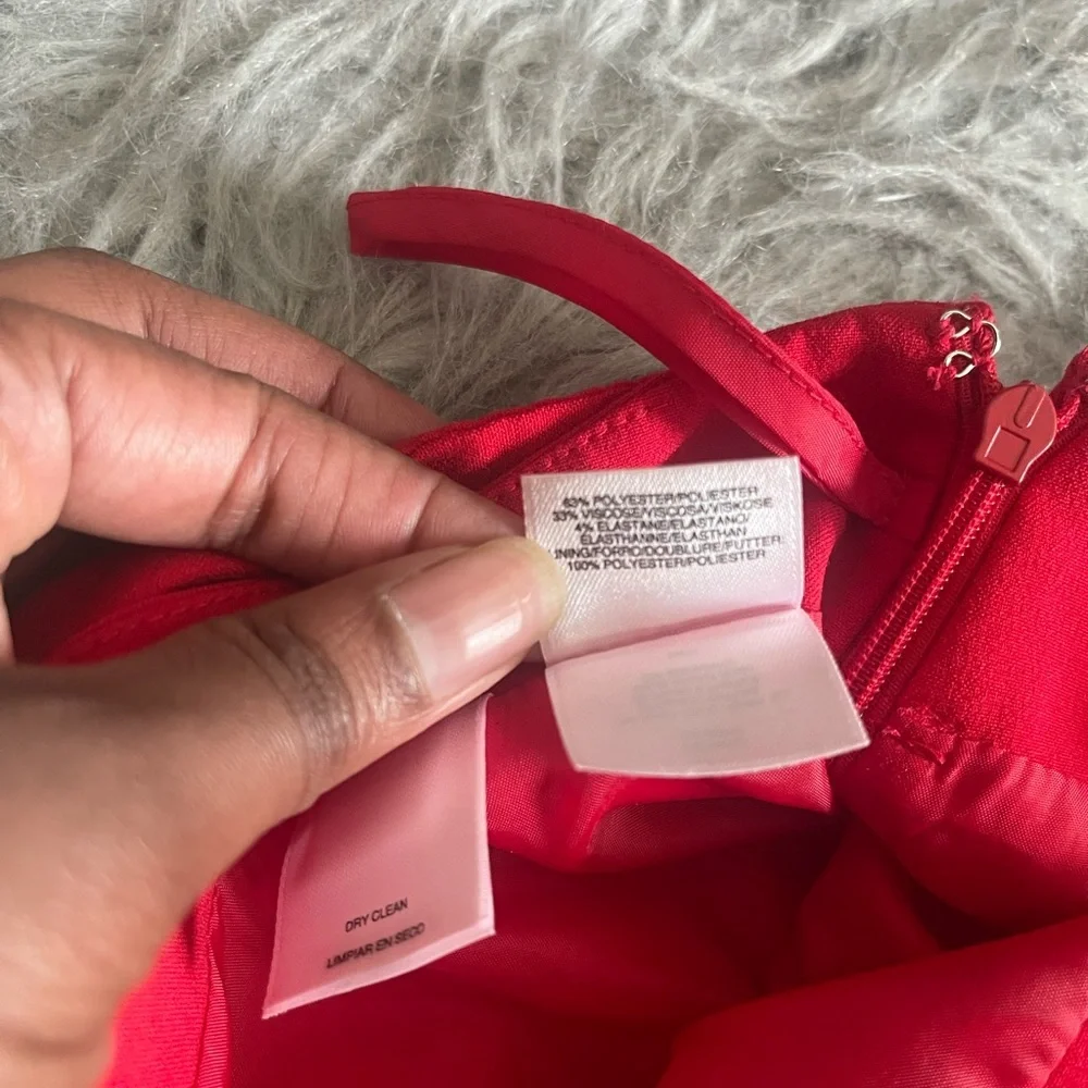 Nine West Bright Red A-Line Belted Skirt